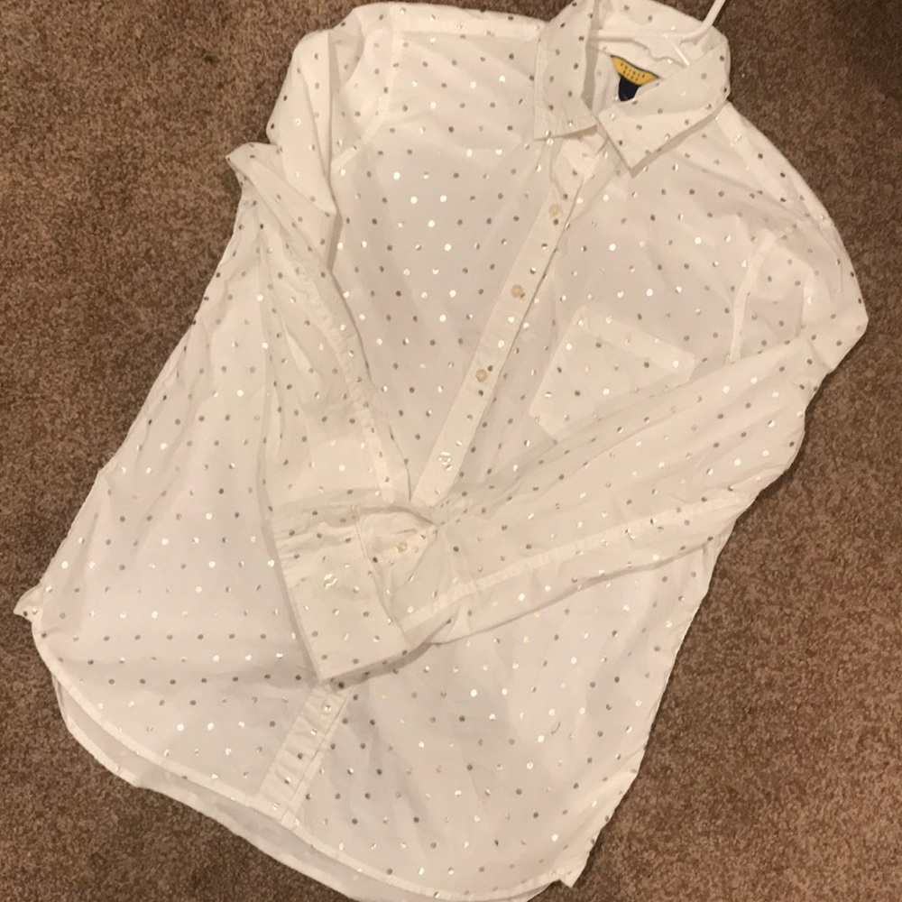 Gold polka dot button up